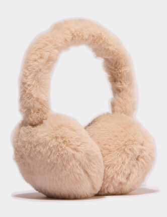 Cache-oreilles fausse fourrure sable femme