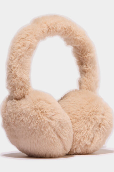 Cache-oreilles fausse fourrure sable femme