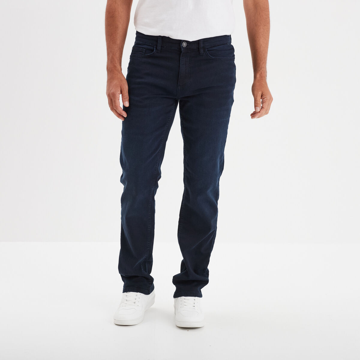 Jean stretch coupe regular denim blue black homme