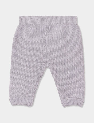 Pantalon tricot coton gris clair bébé garçon