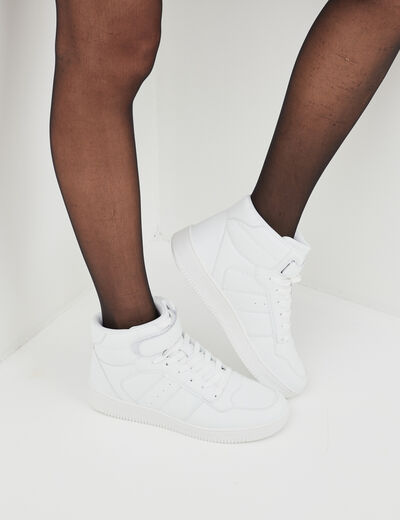 Baskets montantes à scratch Creeks blanc femme