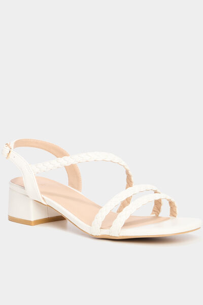 Sandales &agrave; talons blanc femme
