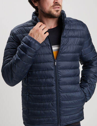 Doudoune droite légère col montant bleu marine homme