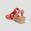 Sandales compens&eacute;es cuir Confortissimo rouge femme