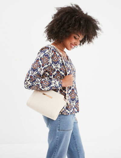 Sac en bandoulière rectangulaire blanc femme