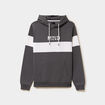 Sweat hoodie molleton manches longues gris fonc&eacute; homme