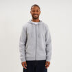 Sweat zipp&eacute; molleton &agrave; capuche gris homme