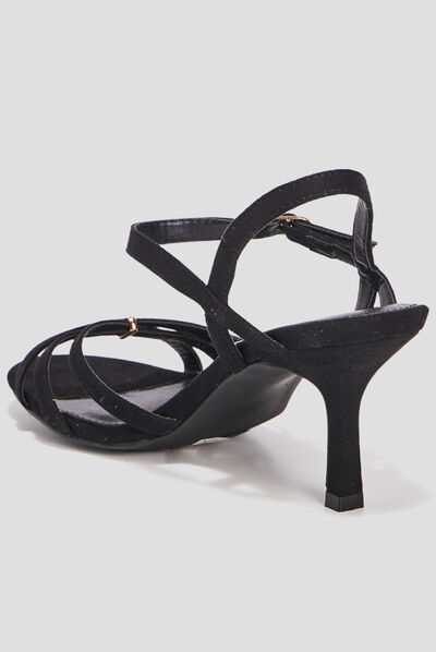 Sandales à talons Mosquitos noir femme