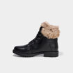 Boots col fausse fourrure noir femme