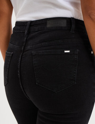 Jeans flare 5 poches denim noir femme