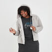 Veste de pyjama &agrave; capuche gris clair femme grande taille