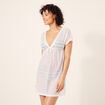 Robe de plage ajourée blanc femme