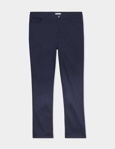 Pantalon straight taille haute Modavista bleu marine femme grande taille