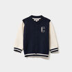 Gilet boutonn&eacute; col teddy manches longues bleu marine b&eacute;b&eacute; gar&ccedil;on
