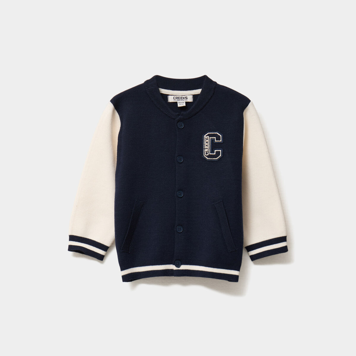 Gilet boutonn&eacute; col teddy manches longues bleu marine b&eacute;b&eacute; gar&ccedil;on