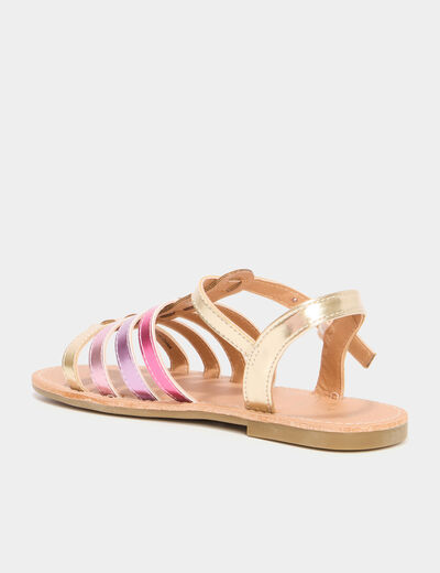 Sandales plates avec brides multicolore fille