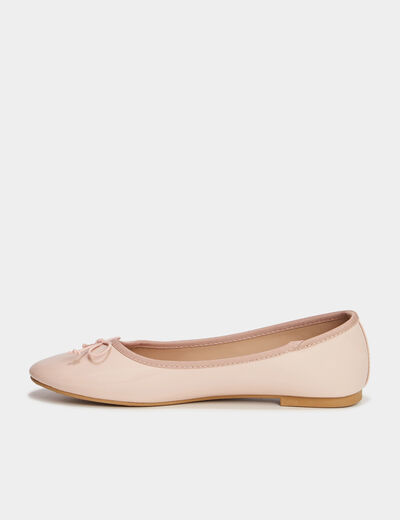 Ballerines vernies avec noeud rose femme