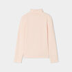 T-shirt col roul&eacute; manches longues coton rose clair fille