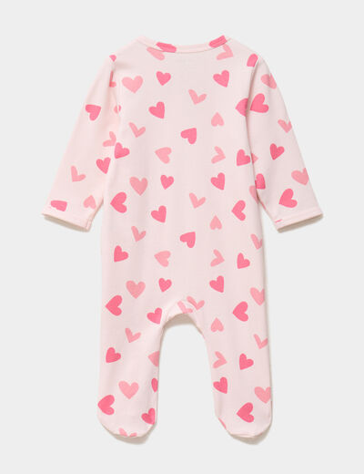 Dors-bien coton manches longues zipp&eacute; rose clair b&eacute;b&eacute;