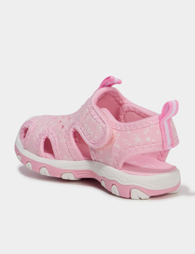 Sandales &agrave; scratchs rose b&eacute;b&eacute; fille