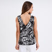 Blouse col en V bretelles larges noir femme