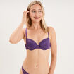 Soutien-gorge corbeille padd&eacute; dentelle mauve femme