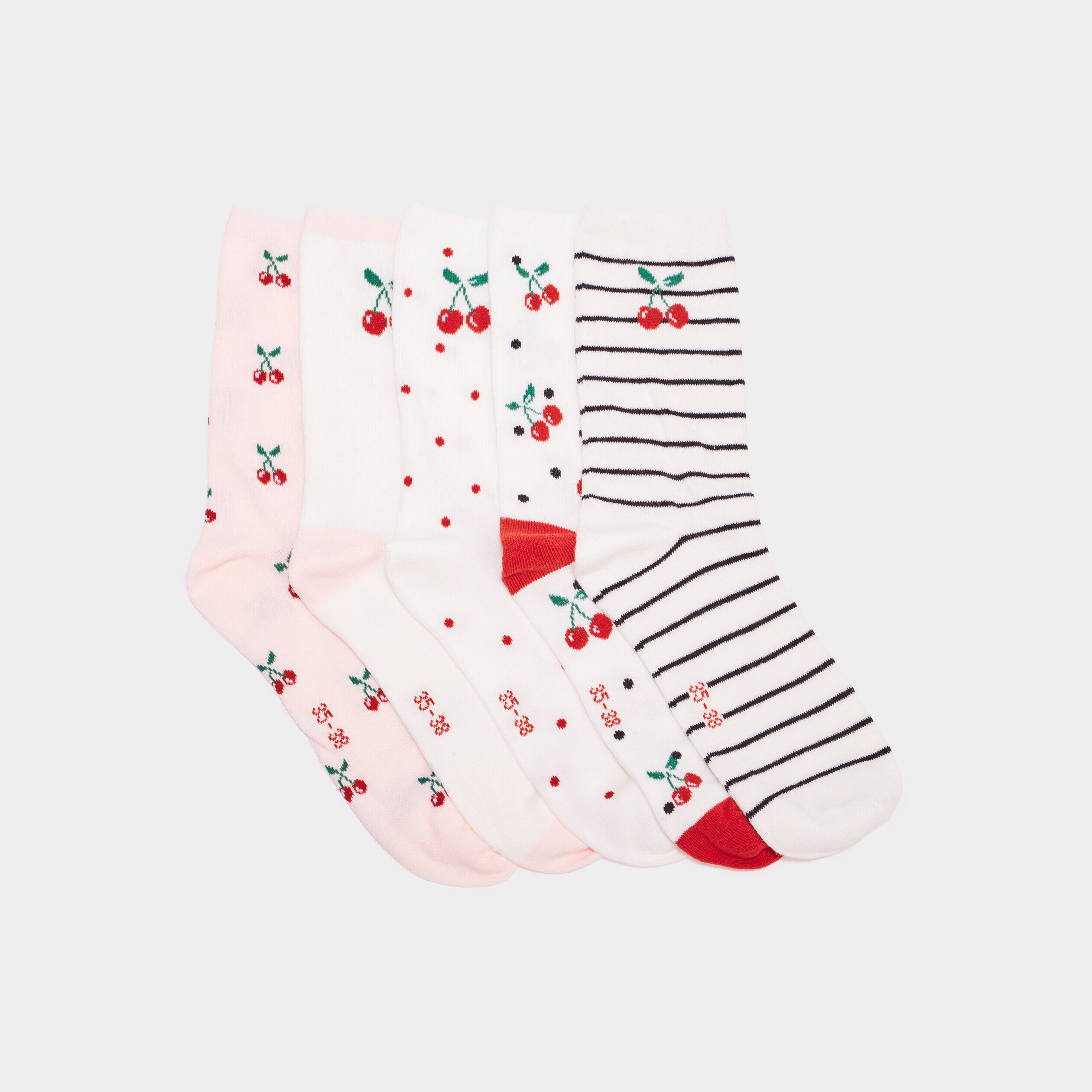 Lot 5 paires chaussettes multicolore femme LH