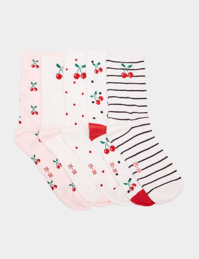 Lot 5 paires chaussettes multicolore femme