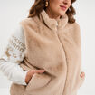 Veste fausse fourrure sans manches beige femme grande taille