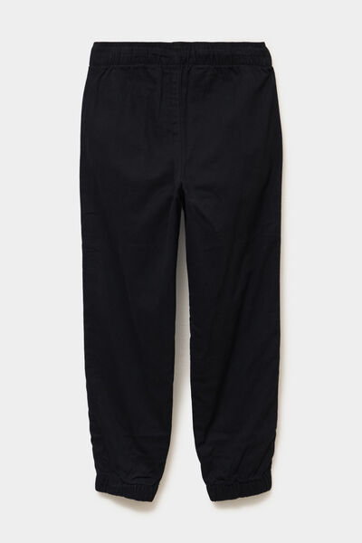 Pantalon jogger doubl&eacute; coton noir gar&ccedil;on