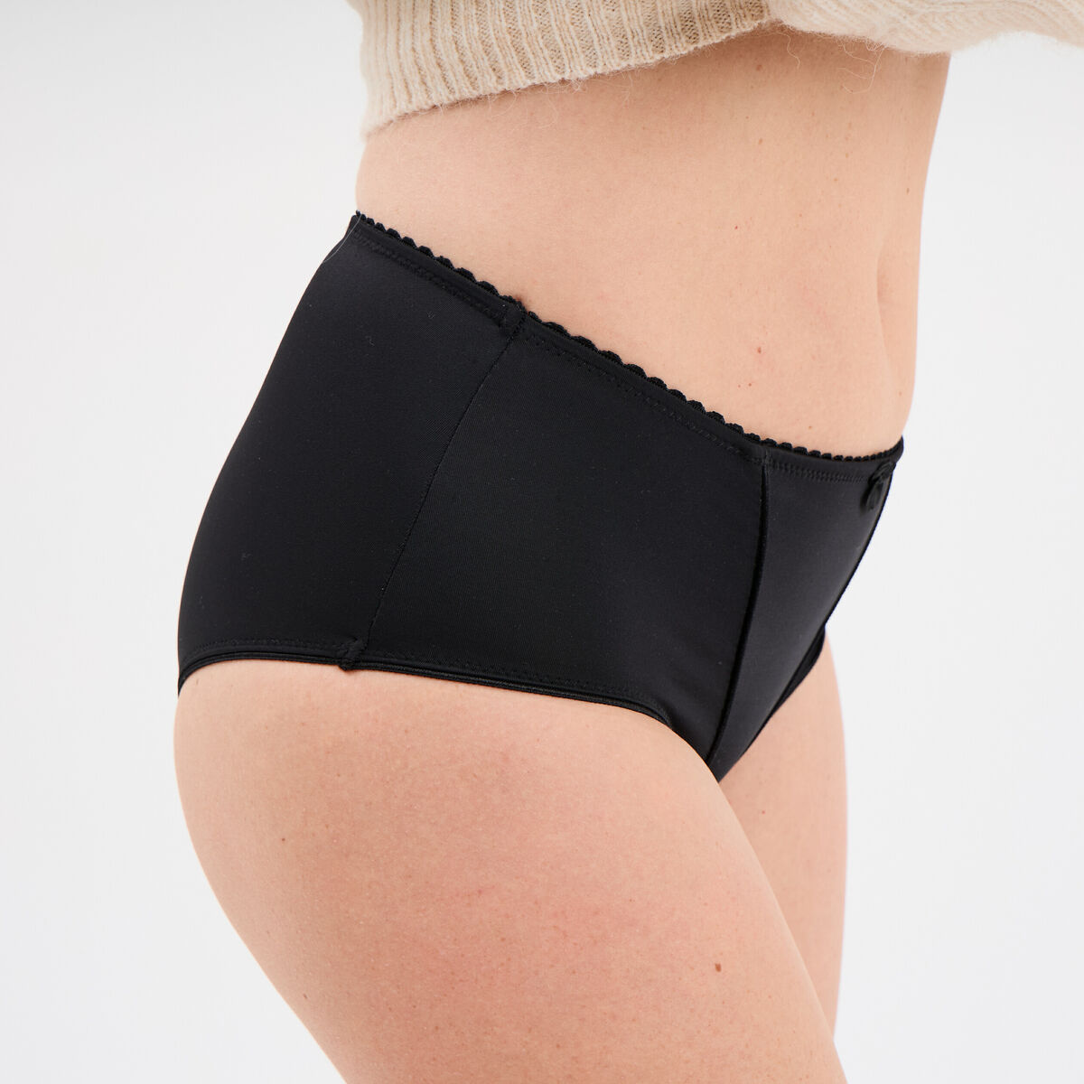 Culotte taille haute noir femme