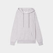 Sweat hoodie molleton &agrave; capuche gris clair femme