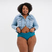 Shorty en coton bleu canard femme grande taille