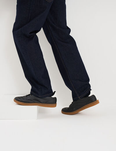 Tennis basses &agrave; lacets noir homme