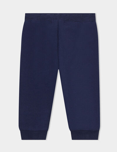 Jogging molleton taille élastiquée bleu marine bébé garçon