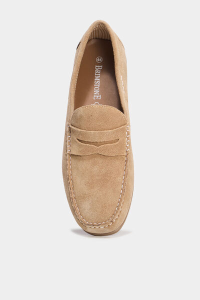 Mocassins en cuir daim sable homme