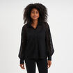 Chemise dentelle manches longues noir femme