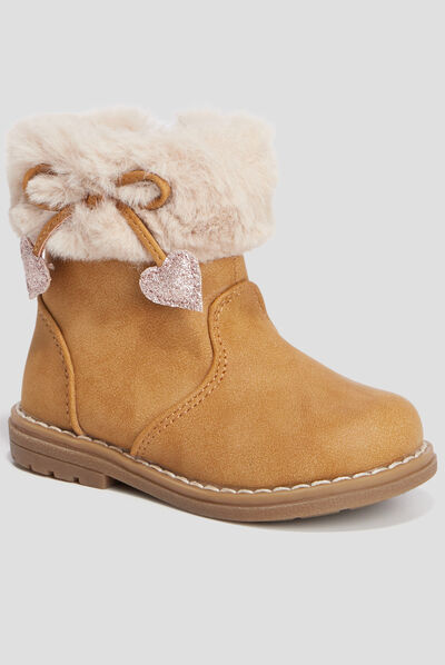Bottines avec détails noeuds camel bébé fille
