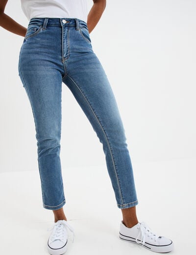 Jean stretch slim 7/8 ème denim stone femme