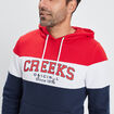 Sweat tricolor à capuche hoodie Creeks rouge homme