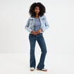 T-shirt coton col rond manches courtes bleu gris femme