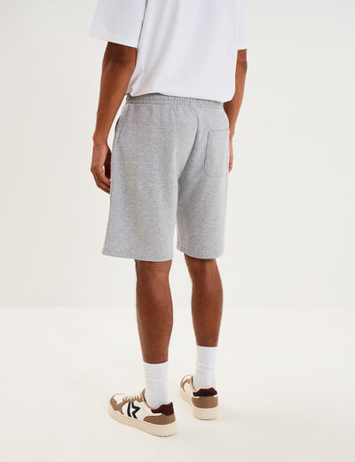 Short jogging molleton droit gris clair homme