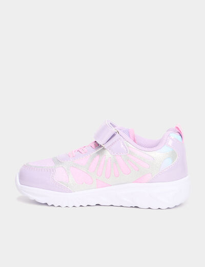 Baskets running semelles lumineuses rose fille