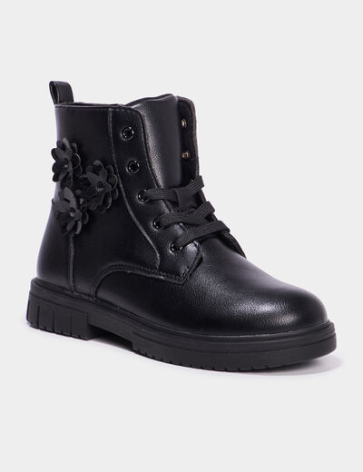Boots à lacets noir fille