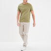 Pantalon chino droit stretch retroussé gris clair homme