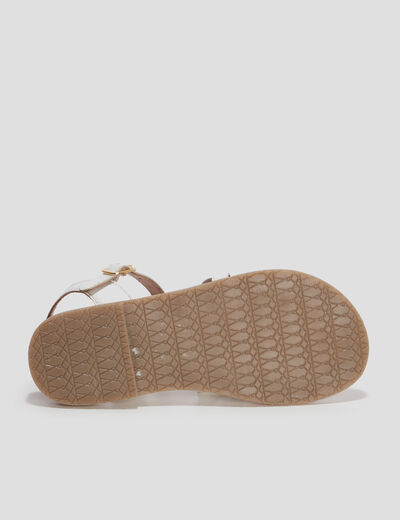 Sandales en cuir avec bride d'attache blanc fille