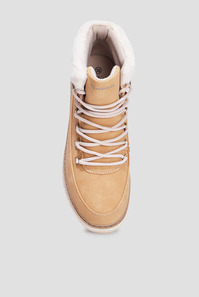Bottines fourrées à lacets Trappeur sable femme