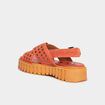 Sandales plateformes en cuir Kickers orange clair femme