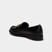 Mocassin &agrave; boucle m&eacute;tal noir femme