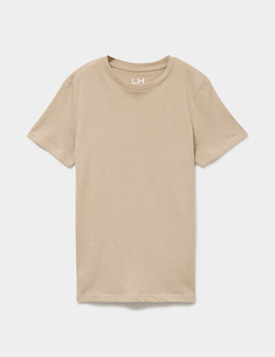 T-shirt en coton manches courtes gris fonc&eacute; gar&ccedil;on